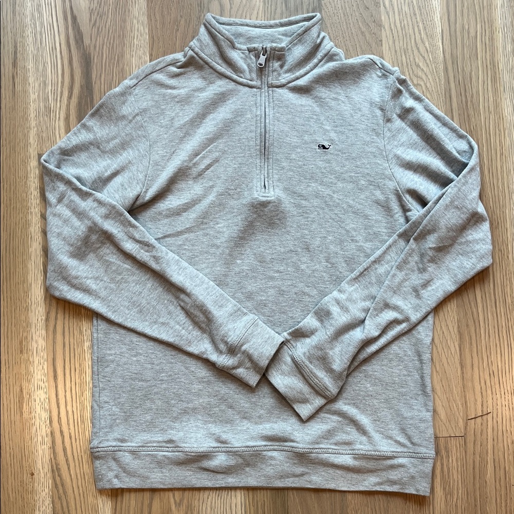 Vineyard Vines Boys Light Gray Zip-Up Sweater size L /16